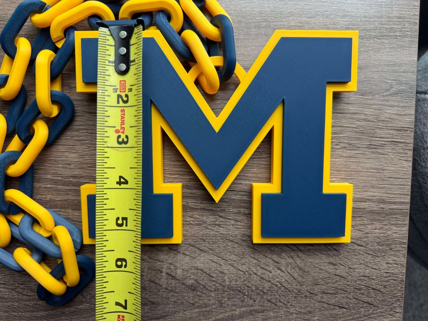 Michigan Wolverines Oversized Necklace, Pendant Chain