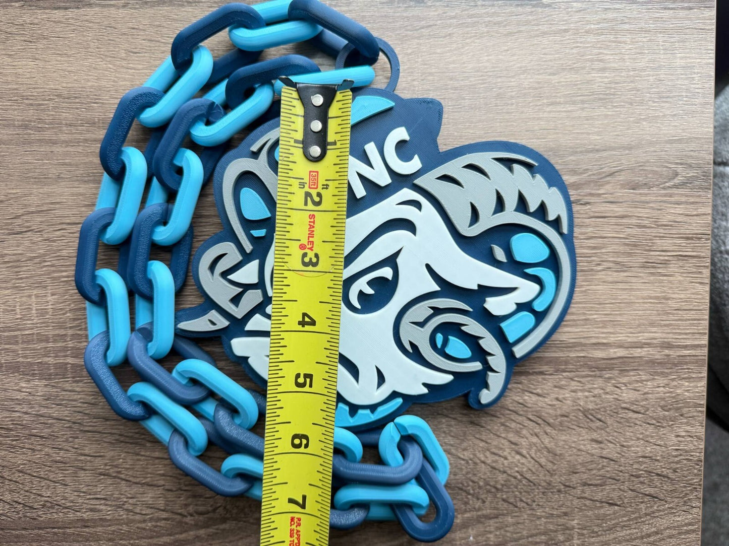 North Carolina Tar Heels V2 Oversized Necklace, Hype Chain [Made To Order]