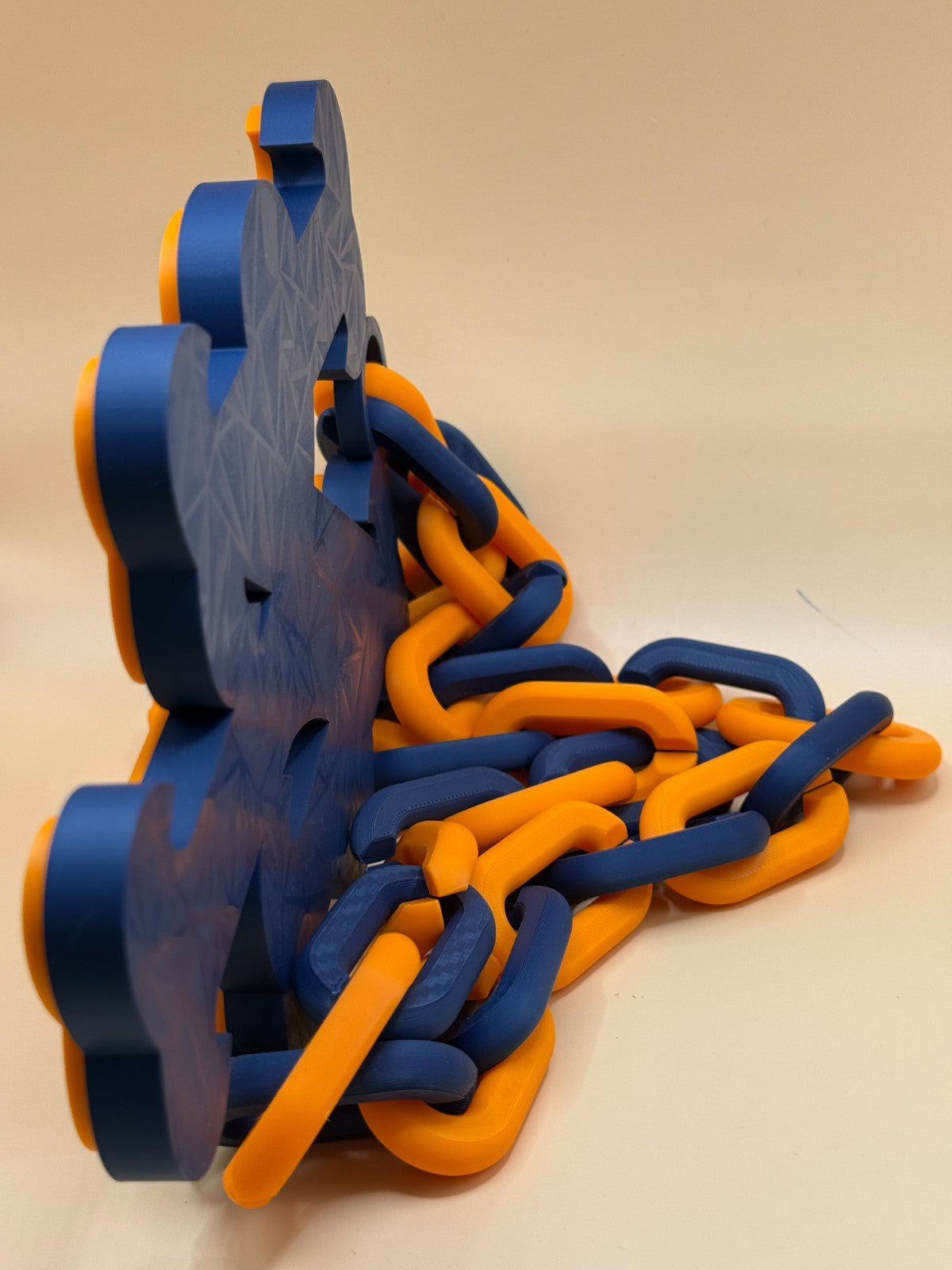 New York Mets Oversized Logo Necklace, Turnover Chain Handmade 3D Printed