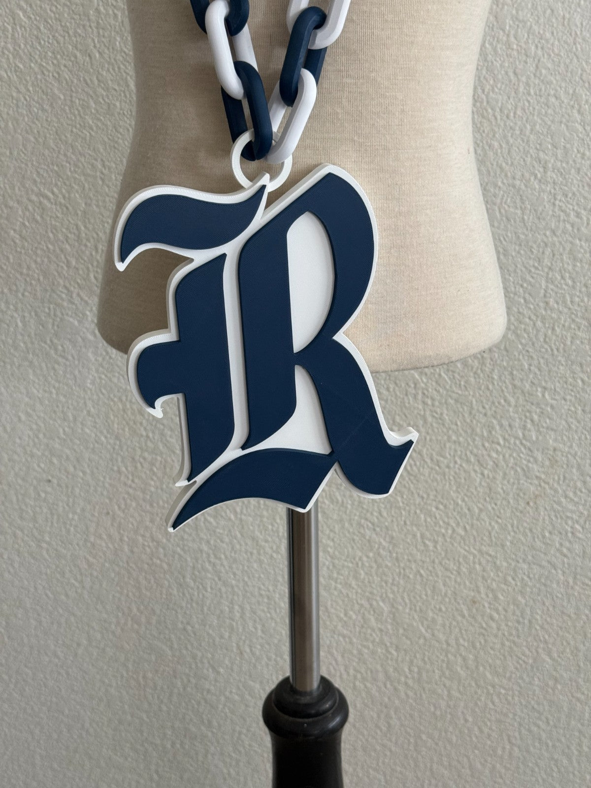 Rice Owls Logo Necklace Oversized Turnover Chain HandMade 3D Printed