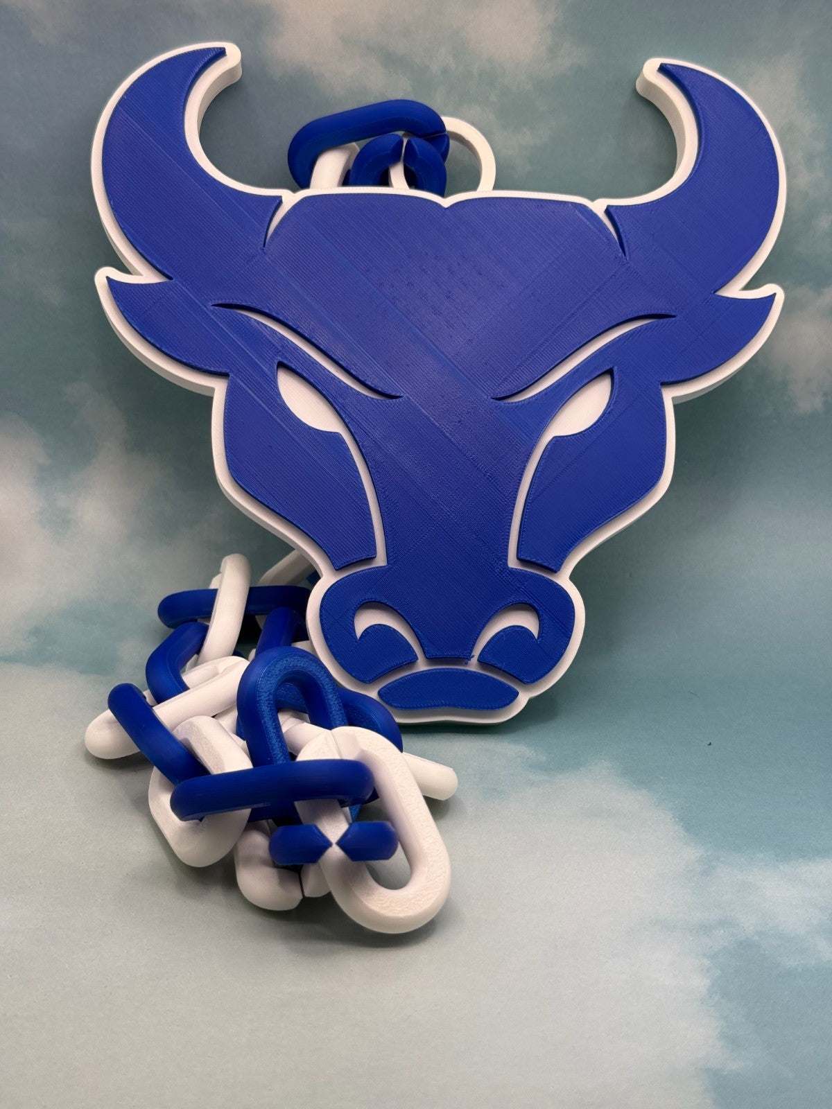 Buffalo Bulls Oversized Necklace Hype Chain NCAA Fan Big Logo Blue White