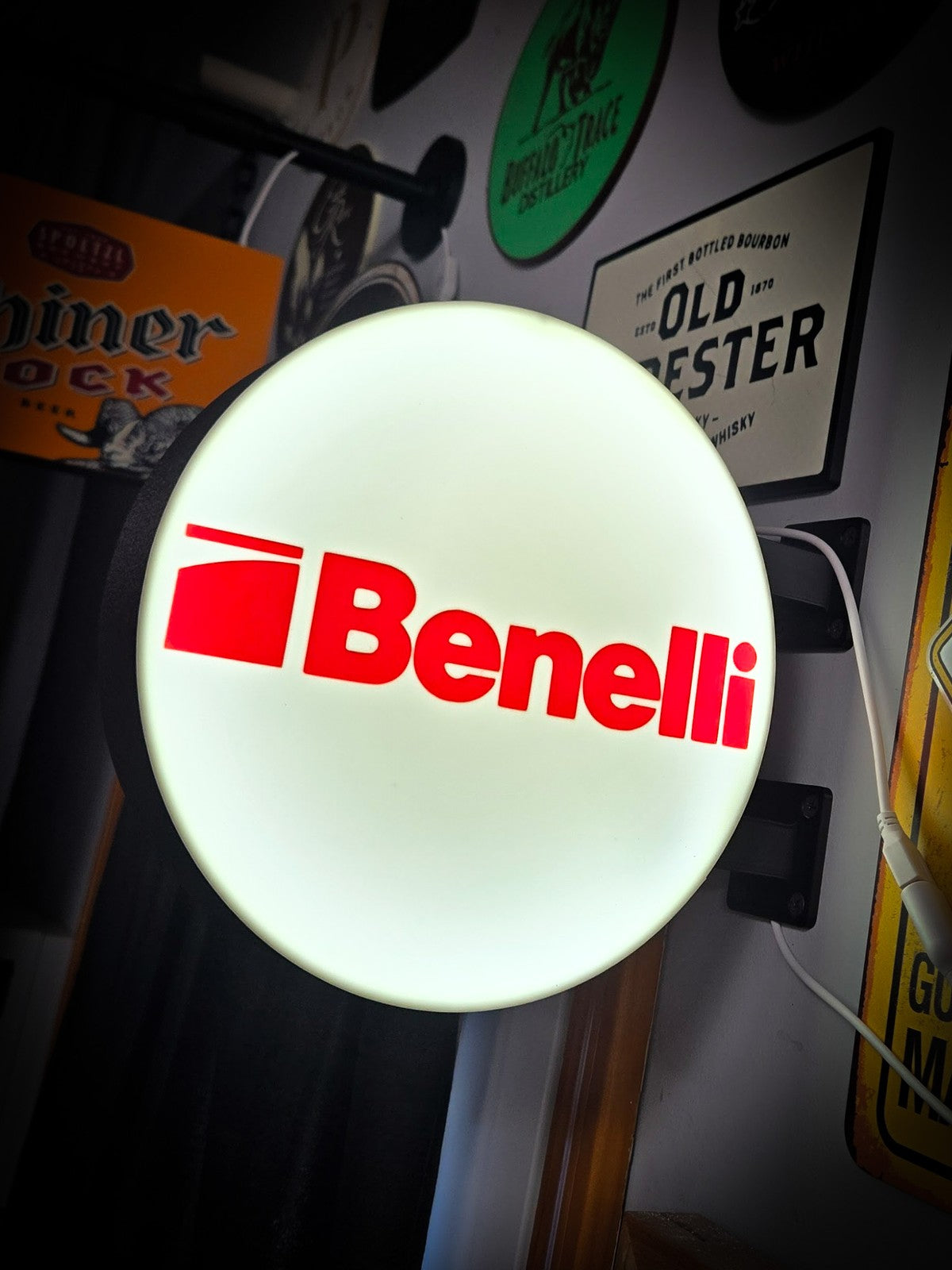BENELLI 12 Inch Light Box LED Sign 3D Printed Wall Decor Man Cave Garage