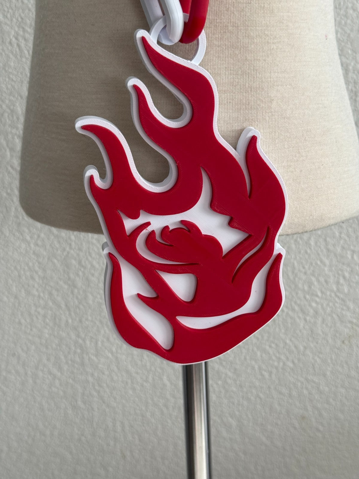 Portland Fire Oversized Logo Necklace, Hype Chain WNBA Handmade 3D Printed