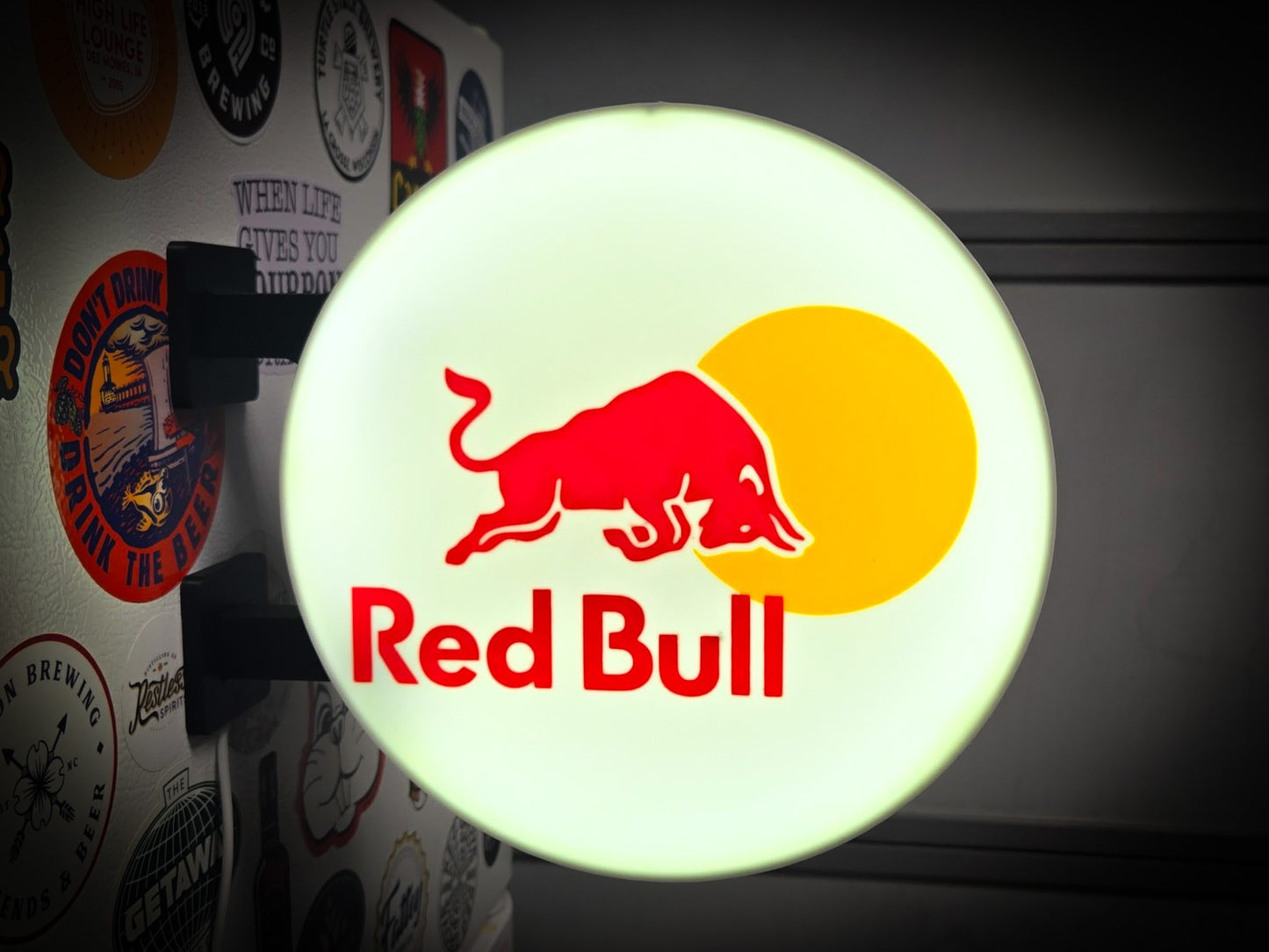 RED BULL 12 Inch Light Box LED Sign 3D Printed Wall Decor Man Cave Garage