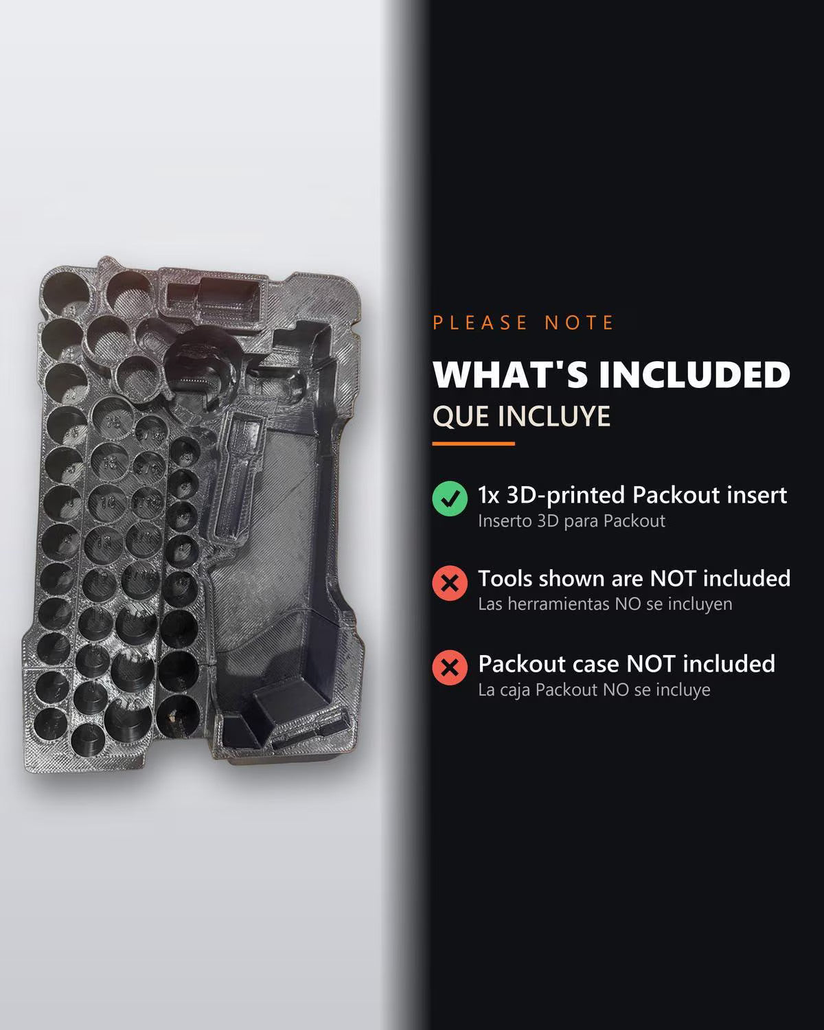 Packout Custom Insert Only*** 3D Printed ABS M12 Ratchet Socket Organizer Tray C