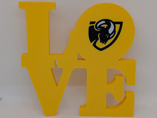 Virginia Commonwealth University VCU Rams Love 3D Printed Wall Sign