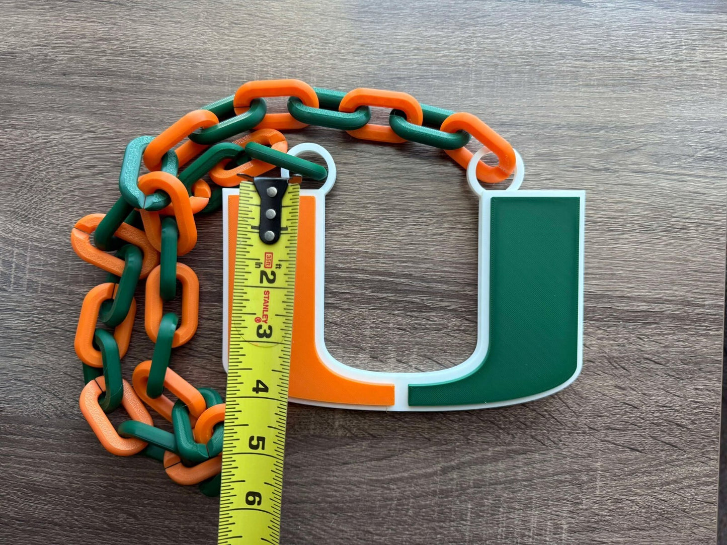 Miami Hurricanes Oversized Necklace, Hype Chain [Made To Order]