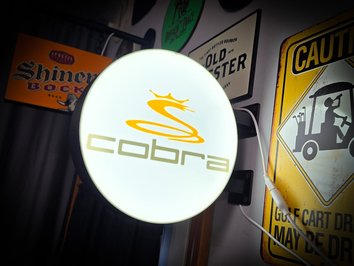COBRA GOLF 12 Inch Light Box LED Sign 3D Printed Wall Decor Man Cave Garage