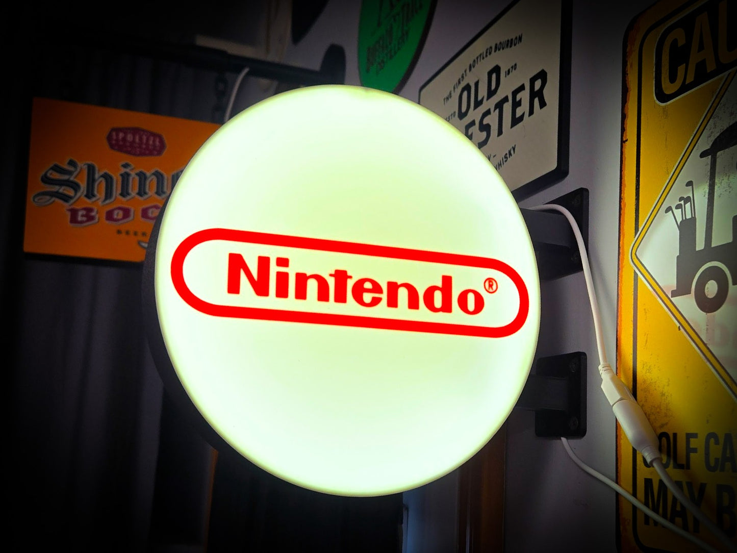 NINTENDO 12 Inch Light Box LED Sign 3D Printed Wall Decor Man Cave Garage