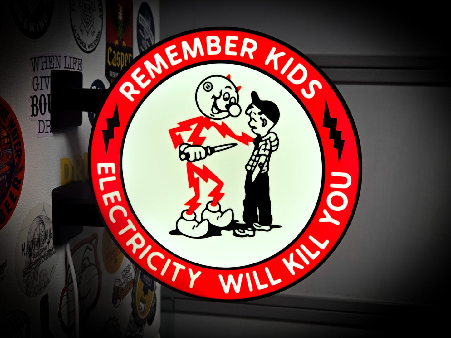 REMEMBER KIDS 12 Inch Light Box LED Sign 3D Printed Wall Decor Man Cave Garage