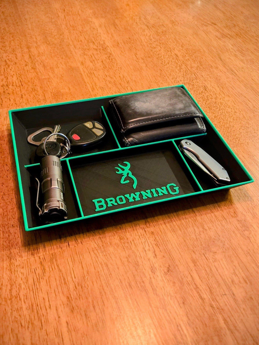 Browning EDC Valet Tray Organizer Wallet Keys Knife Desk Catchall Gift