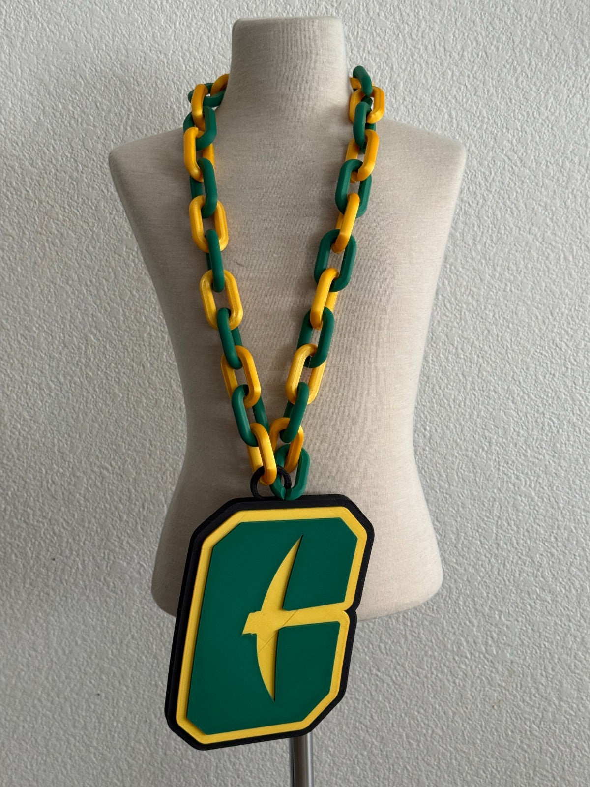Charlotte 49ers Logo Necklace Oversized Turnover Chain HandMade 3D Printed