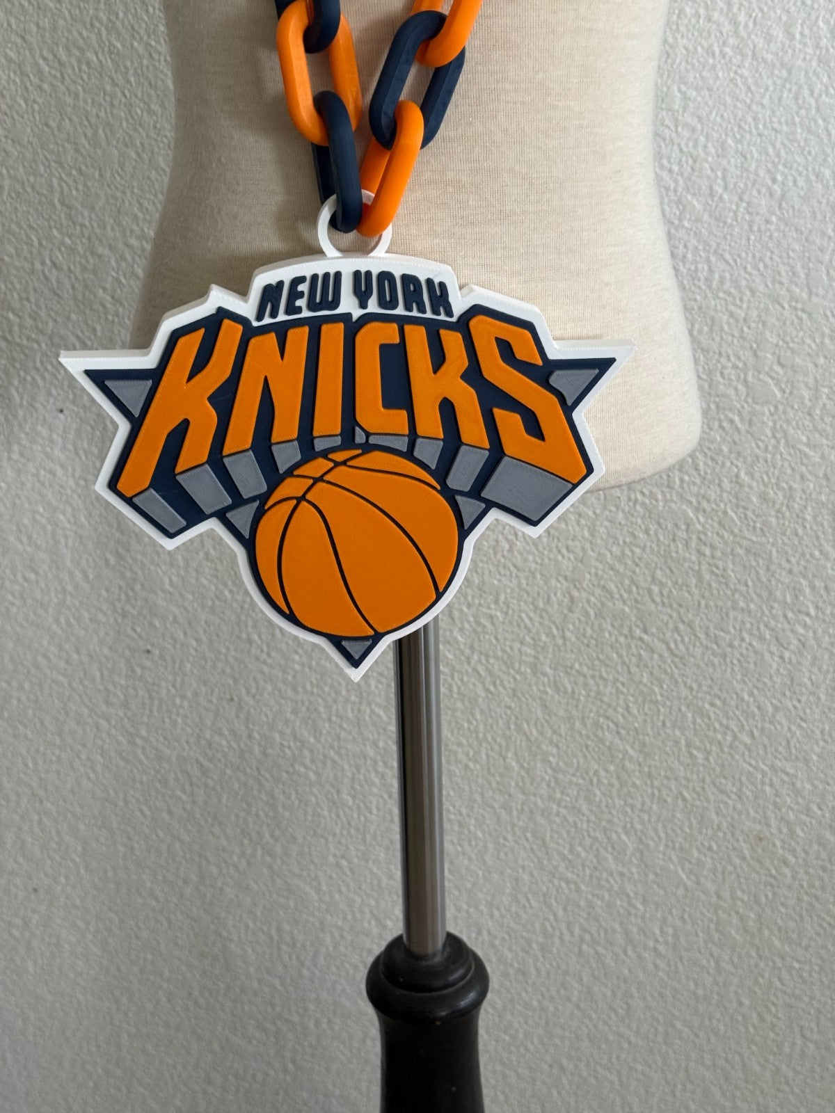 New York Knicks Oversized Logo Necklace Turnover Chain HandMade 3D Printed
