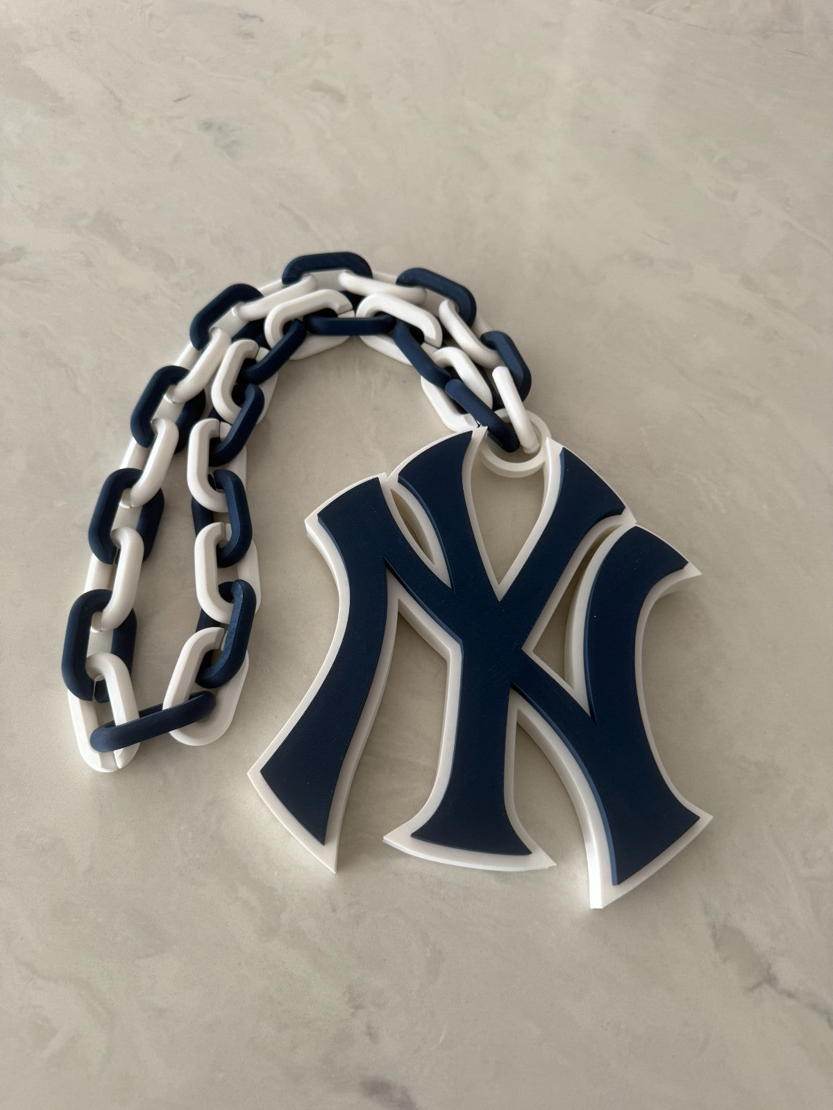 New York Yankees Oversized Necklace, Logo Pendant Handmade 3D Printed