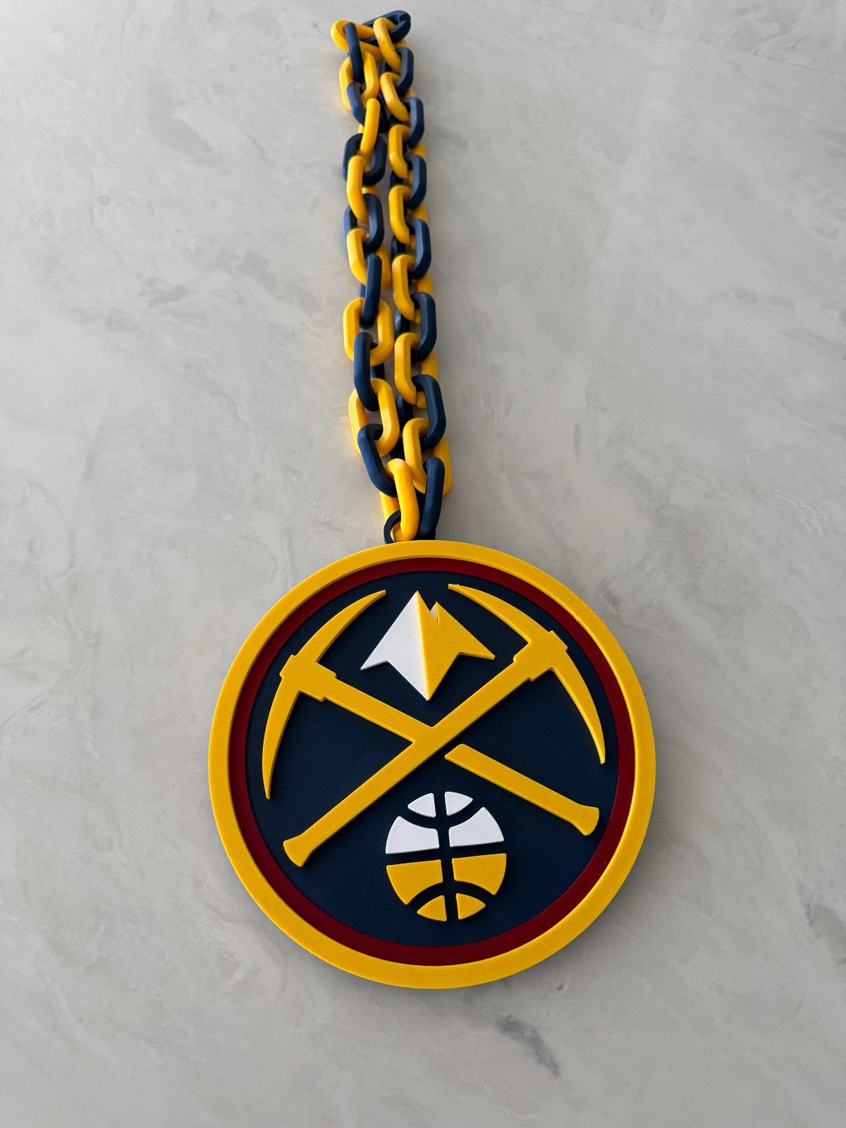 Denver Nuggets Oversized Logo Necklace Turnover Chain Handmade 3D Printed