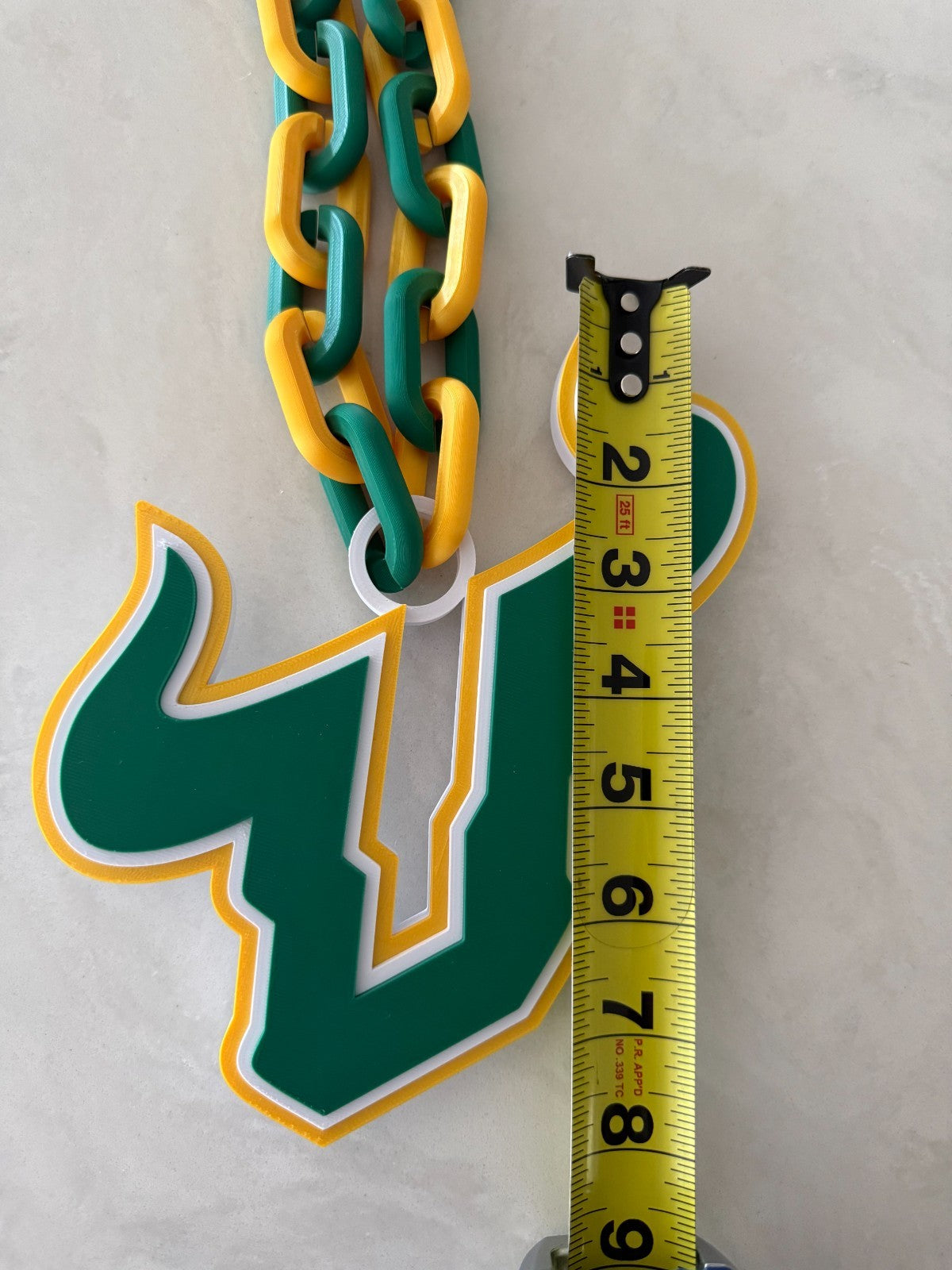 South Florida Bulls Logo Necklace Oversized Turnover Chain HandMade 3D Printed