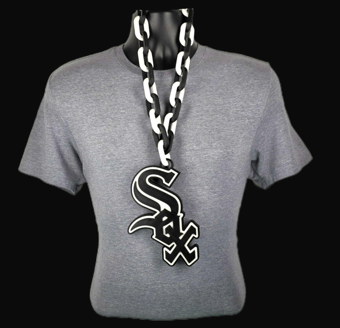 Chicago White Sox Fan Chain MLB Big Logo Oversized Necklace Baseball Game Day