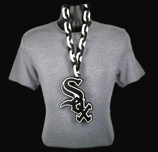 Chicago White Sox Fan Chain MLB Big Logo Oversized Necklace Baseball Game Day