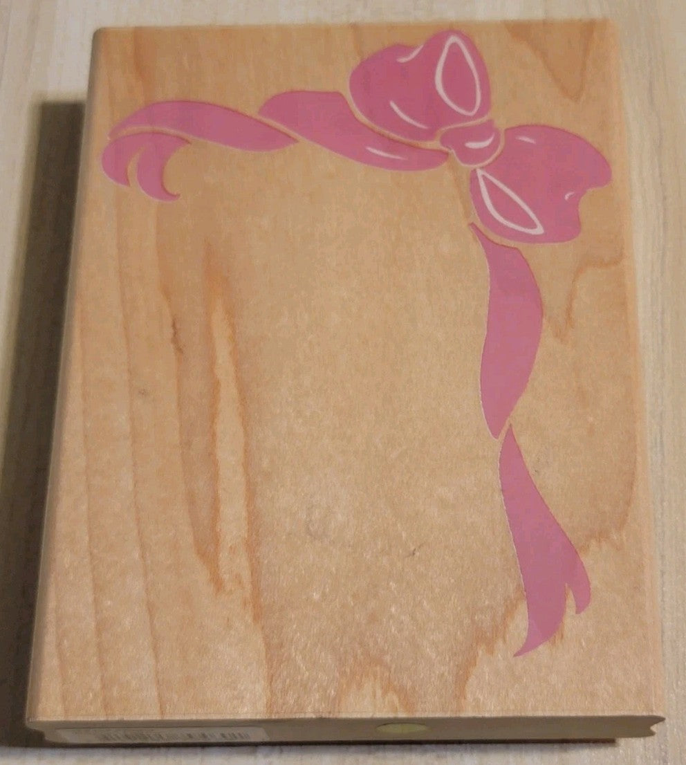 Rubber Stampede Ribbon Corner Wood Stamp Z799G 1997
