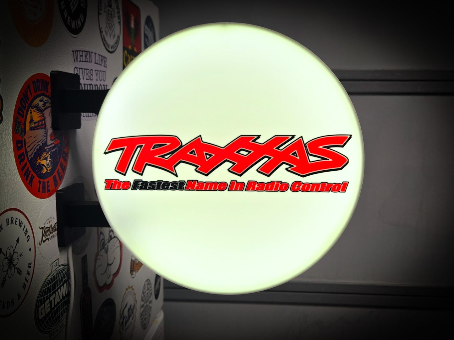 TRAXXAS 12 Inch Light Box LED Sign 3D Printed Wall Decor Man Cave Garage