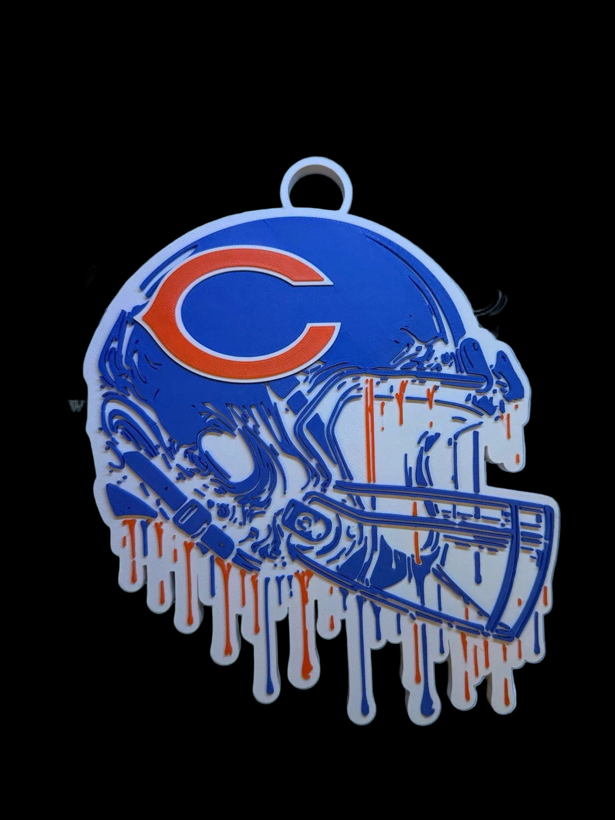 Chicago Bears Custom Team Helmet Drip”Pendant 42” Chain Link Necklace 3D printed