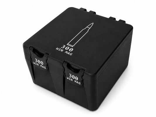 300 Win Mag Ammo Box – 80 Rounds - Snap Close Storage Box | Fully Customizable
