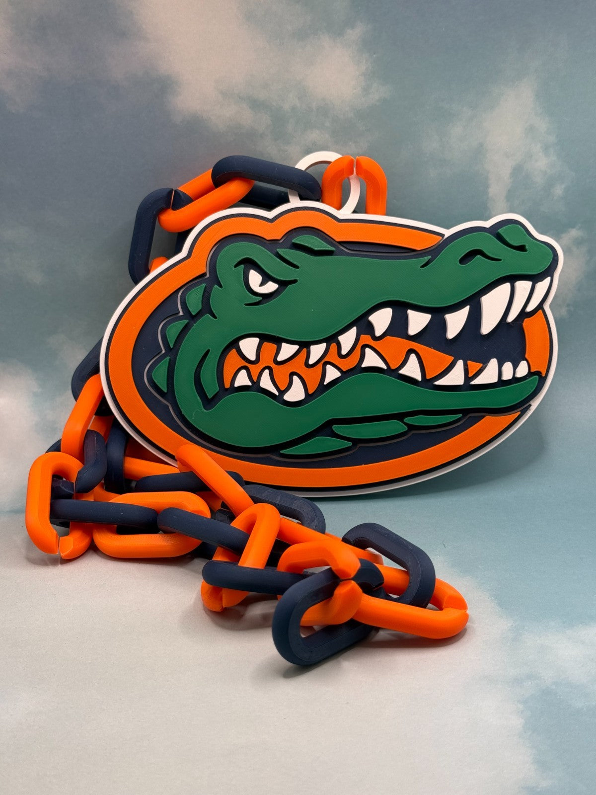 Florida Gators Logo Necklace Oversized Turnover Chain Handmade 3D Printed