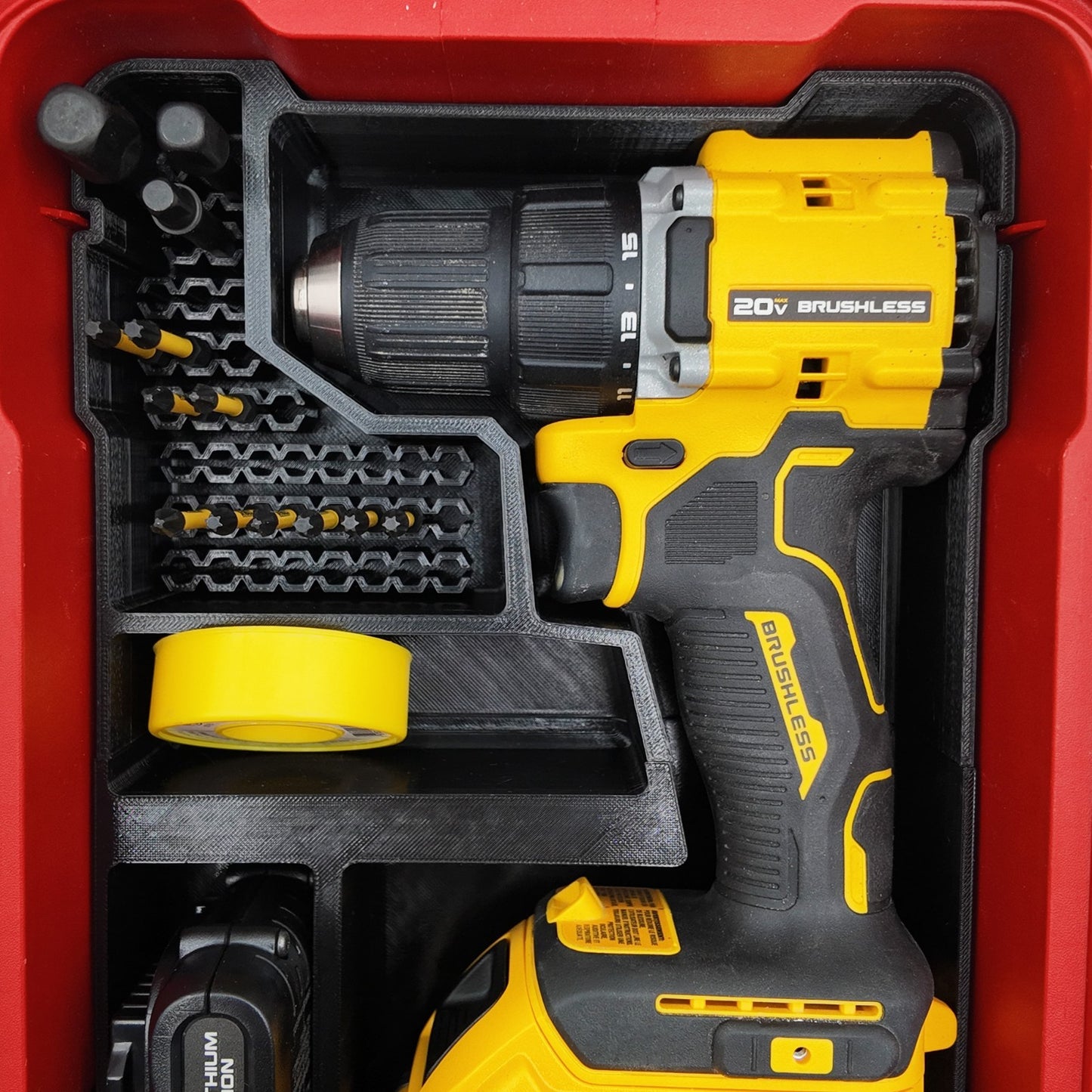20V Brushless Drill (DCD794) Organizer for Milwaukee Compact Packout (Insert Onl