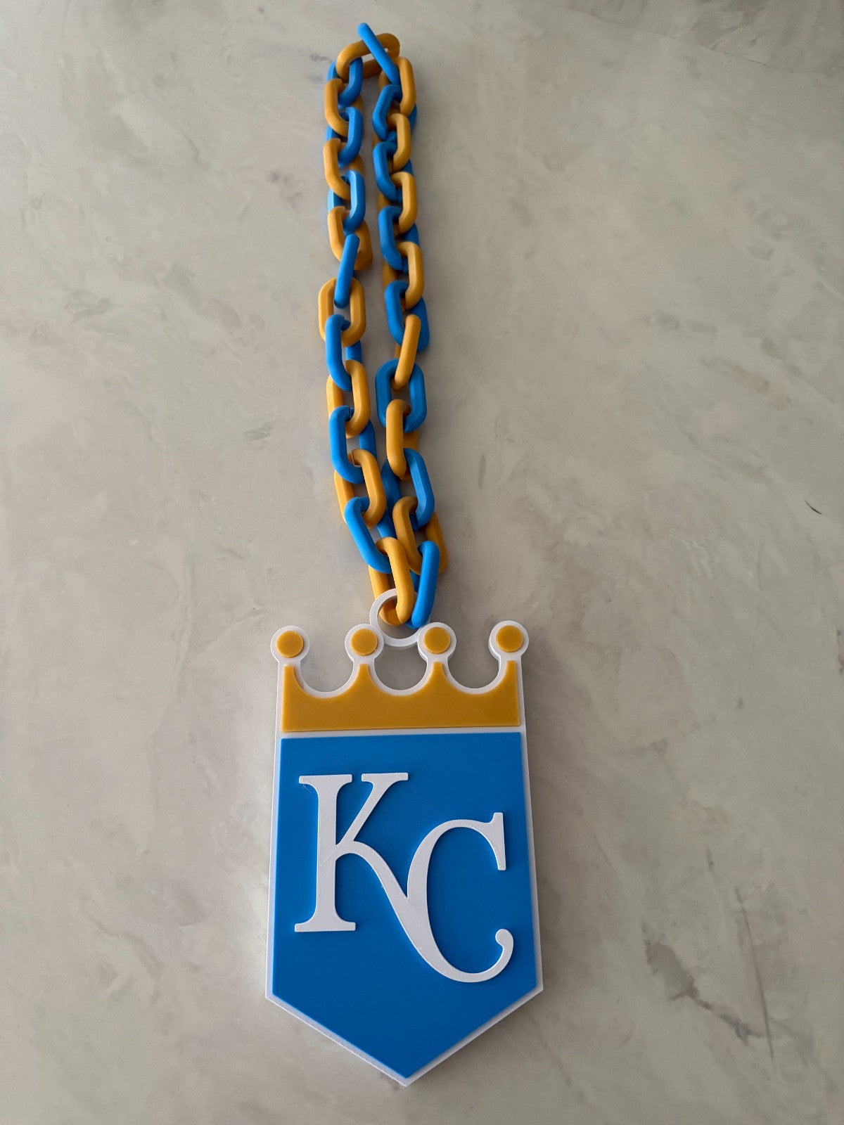 Kansas City Royals Oversized Logo Necklace Turnover Chain Handmade 3D Printed