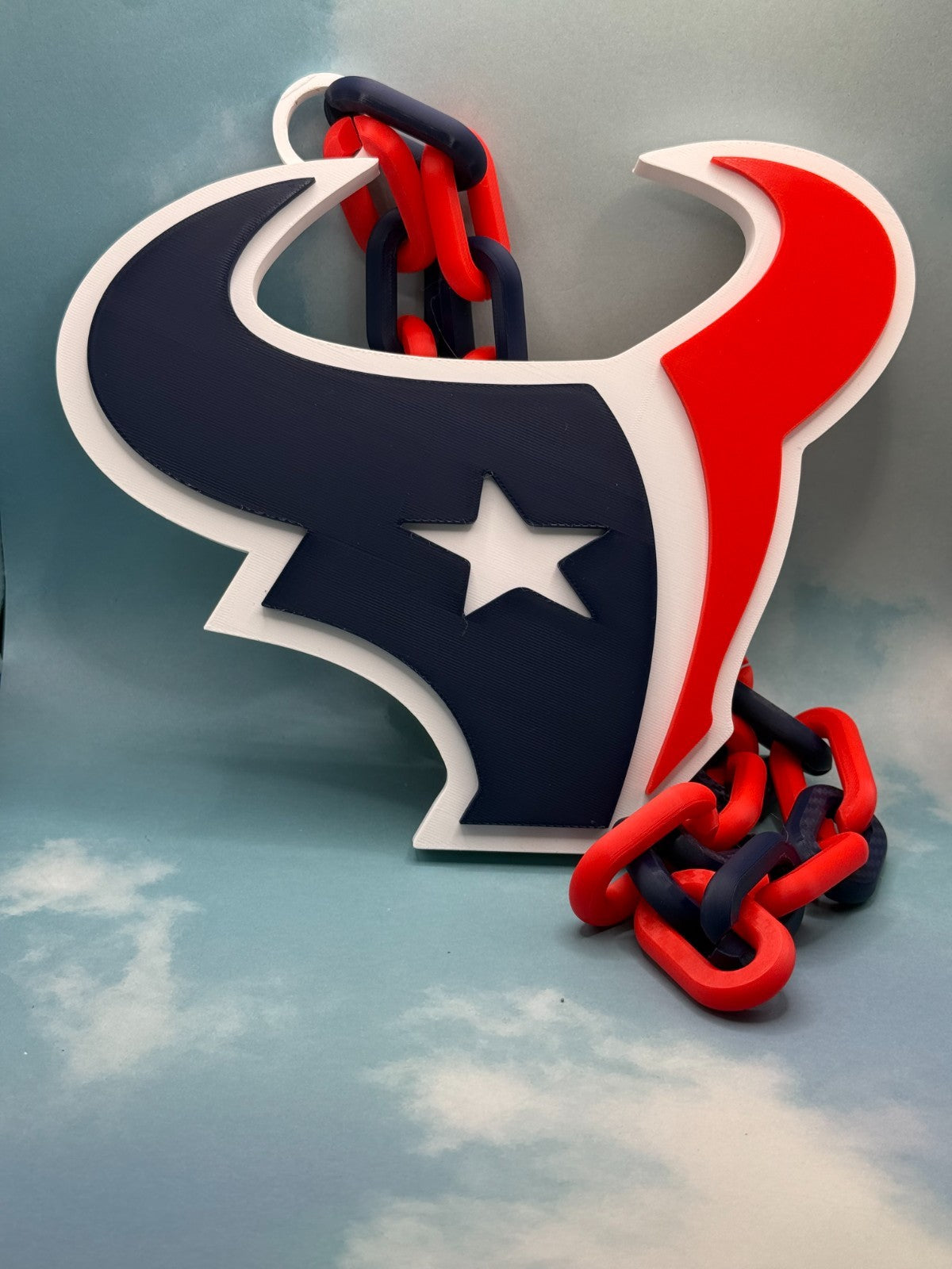Huston Texans Oversized Logo Necklace, Fan Hype Chain "TEXANS SWARM"