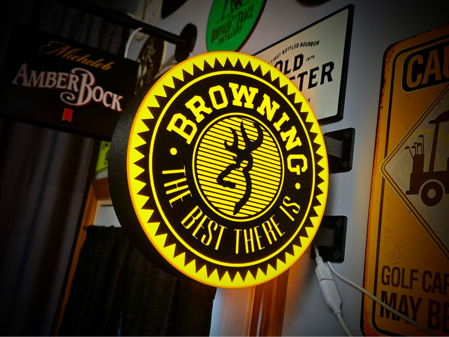 BROWNING 12 Inch Light Box LED Sign 3D Printed Wall Decor Man Cave Garage