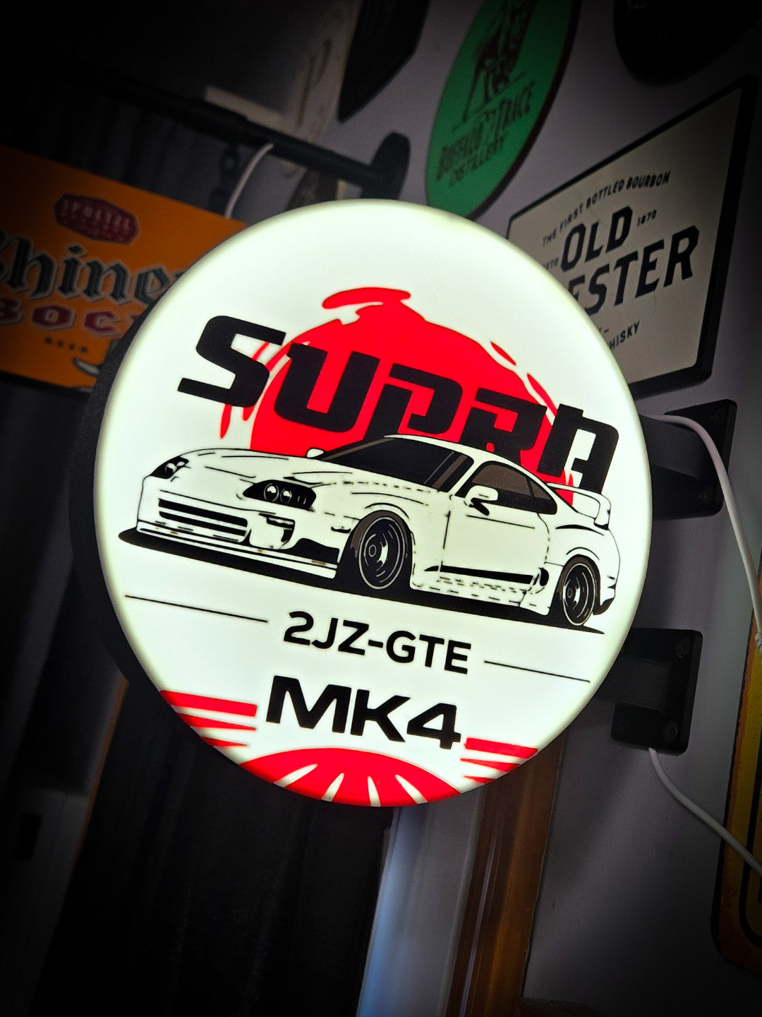TOYOTA SUPRA MK4 12 Inch Light Box LED Sign 3D Printed Wall Decor Man Cave