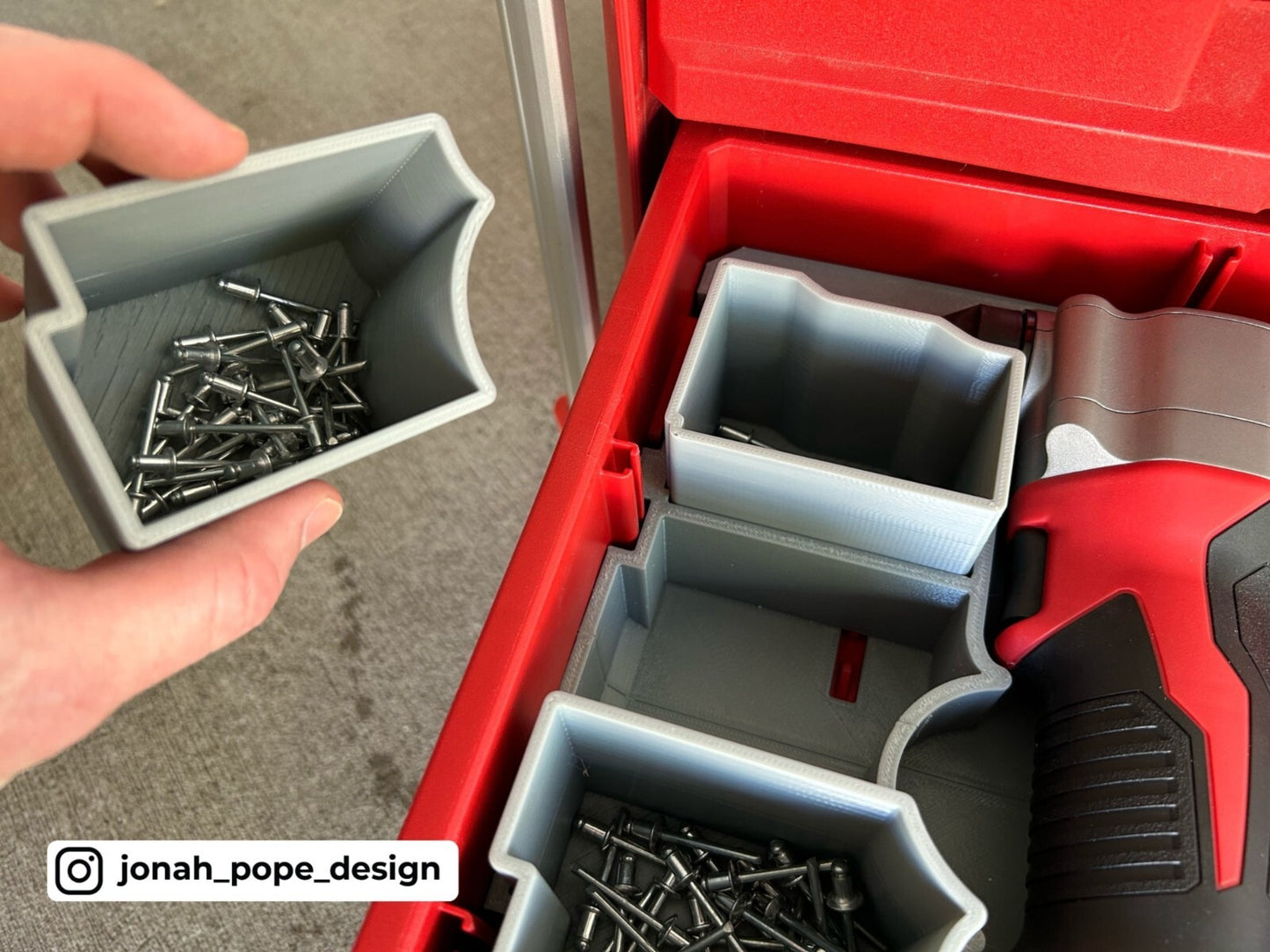 Milwaukee Packout Tool Box Drawer Insert for M12 Rivet Gun  (Insert Only)