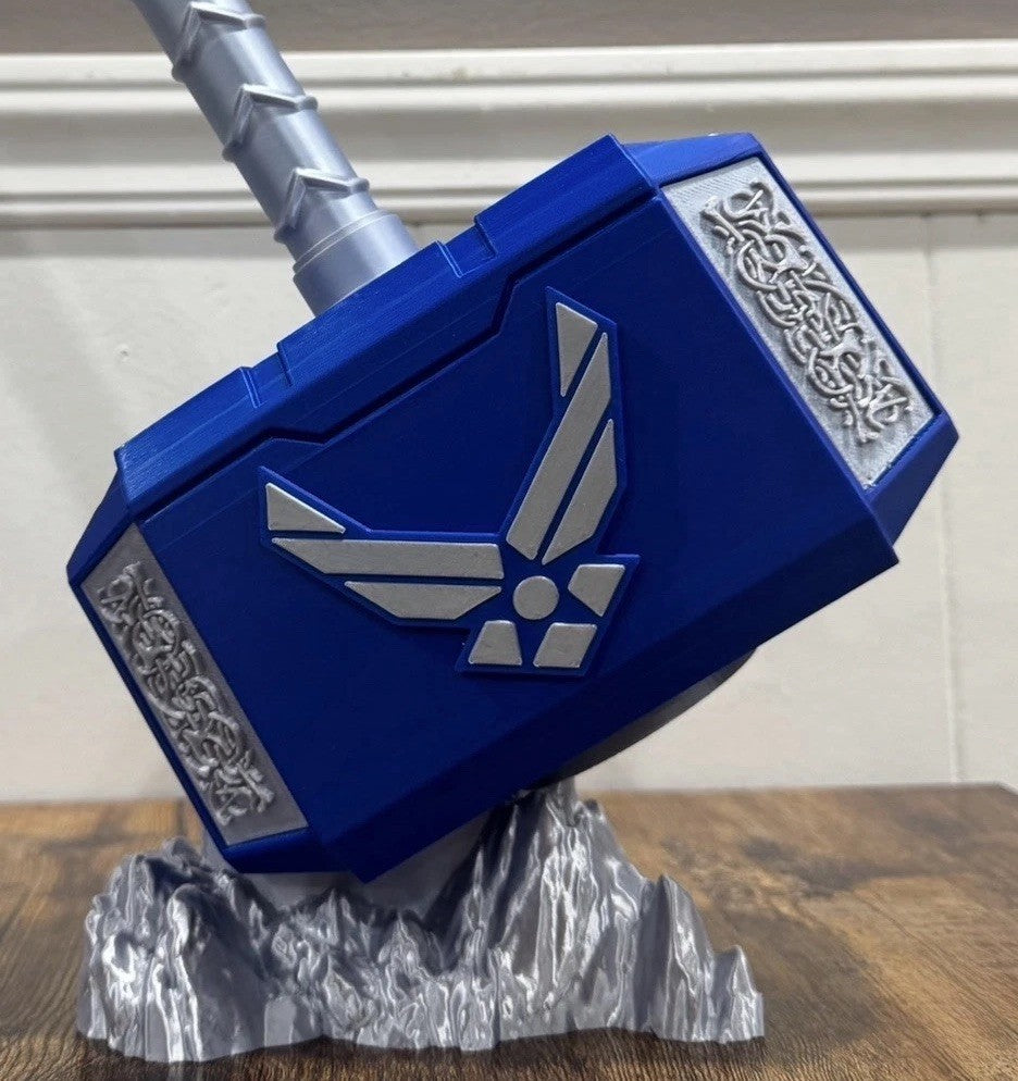 United States Air Force USAF Thor Hammer Mjolnir & Rock Unique Gifts Man Cave