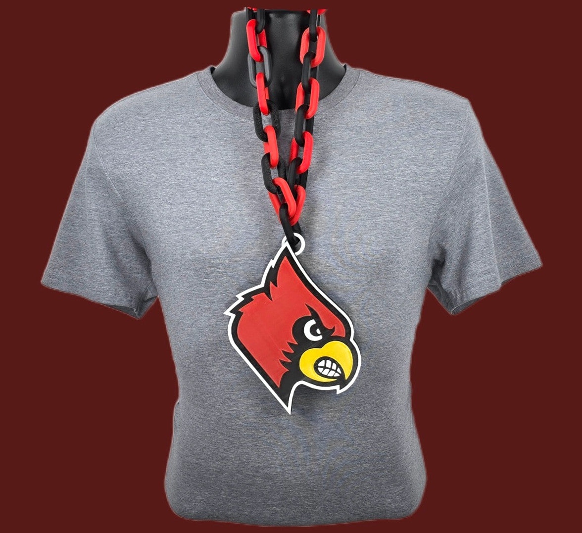 Louisville Cardinals Fan Chain NCAA Big Logo Oversized Necklace Game Day Merch