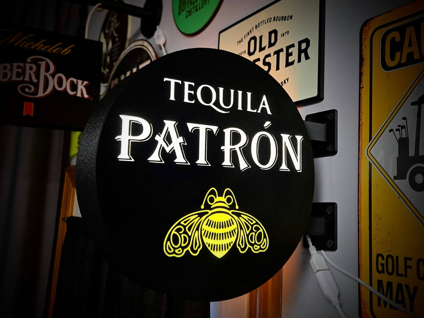 PATRÓN 12 Inch Light Box LED Sign 3D Printed Wall Decor Man Cave Garage