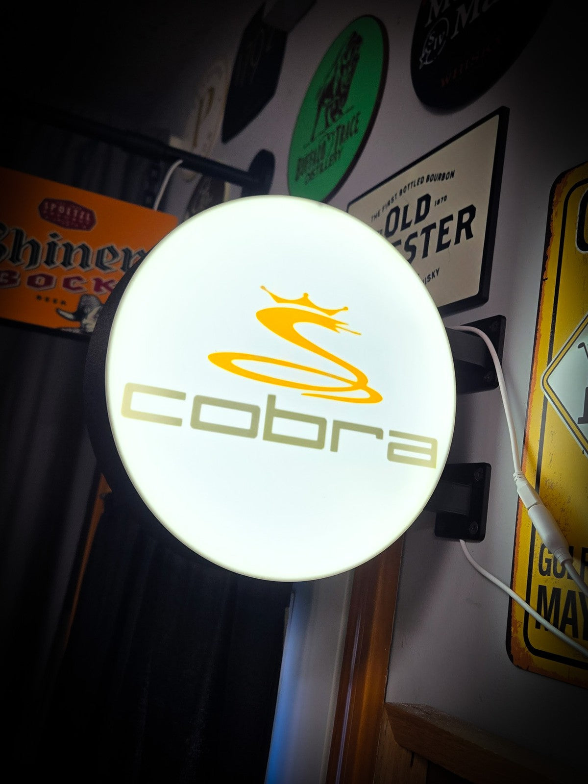 COBRA GOLF 12 Inch Light Box LED Sign 3D Printed Wall Decor Man Cave Garage
