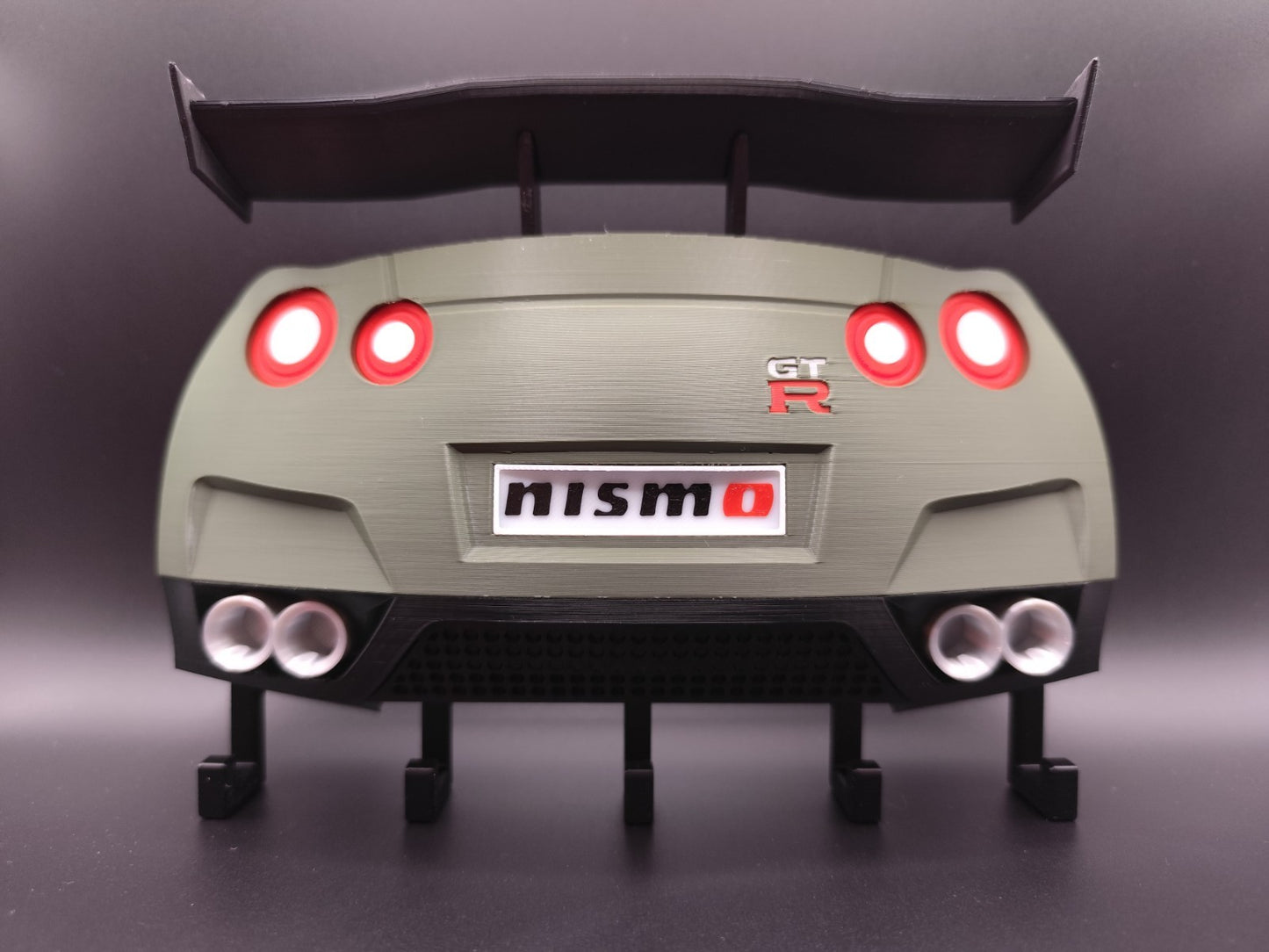 JDM Racing Car Key Holder with Spoiler – Wall Mount Organizer with Hooks – Sport