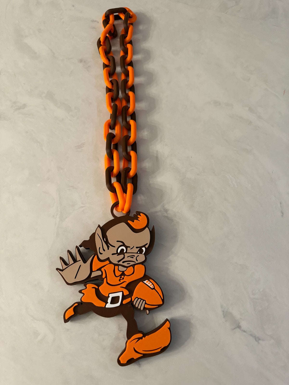 Cleveland Browns Brownie Oversized Necklace Fan Hype Chain Handmade