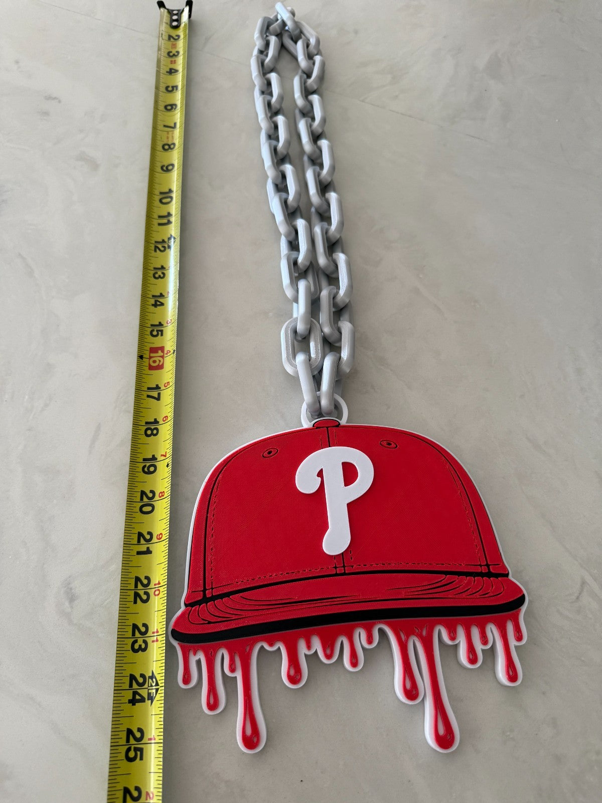 Philadelphia Phillies Drip Baseball Cap Oversized Fan Hype Chain "Go Phils"