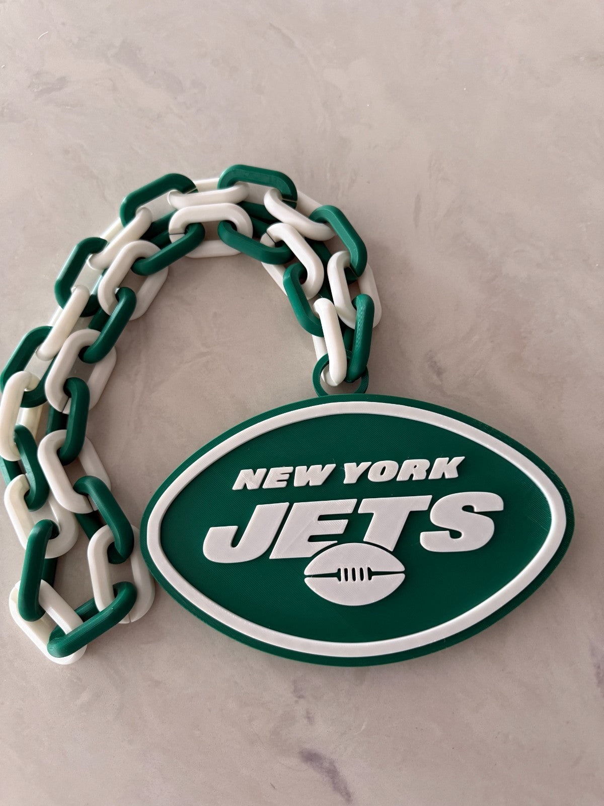 New York Jets Oversized Logo Necklace, Pendant Handmade 3D Printed