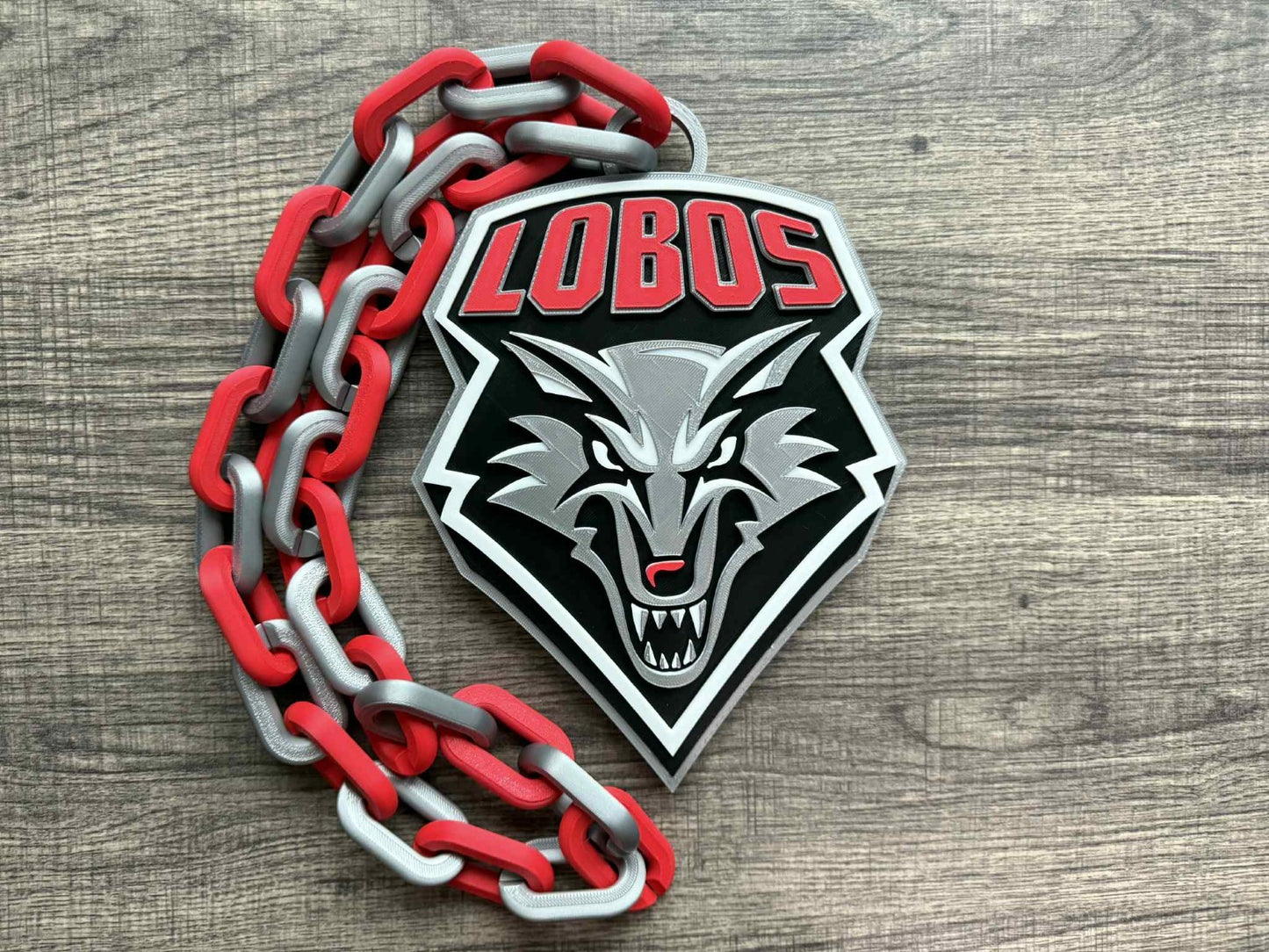 New Mexico Lobos Logo Oversized Necklace, Hype Chain [Made To Order]