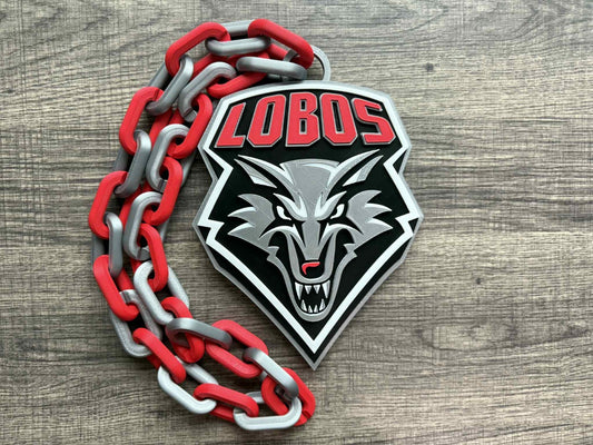 New Mexico Lobos Logo Oversized Necklace, Hype Chain [Made To Order]