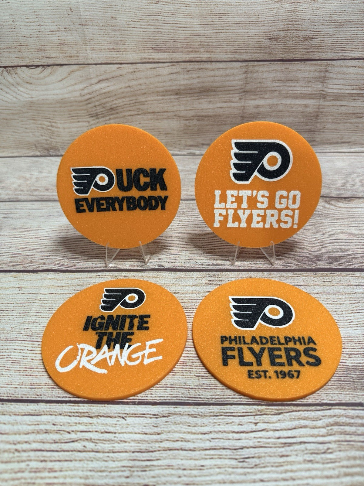 Philadelphia Flyers Custom Drink Coasters With Holder 4 Coasters Updated W New