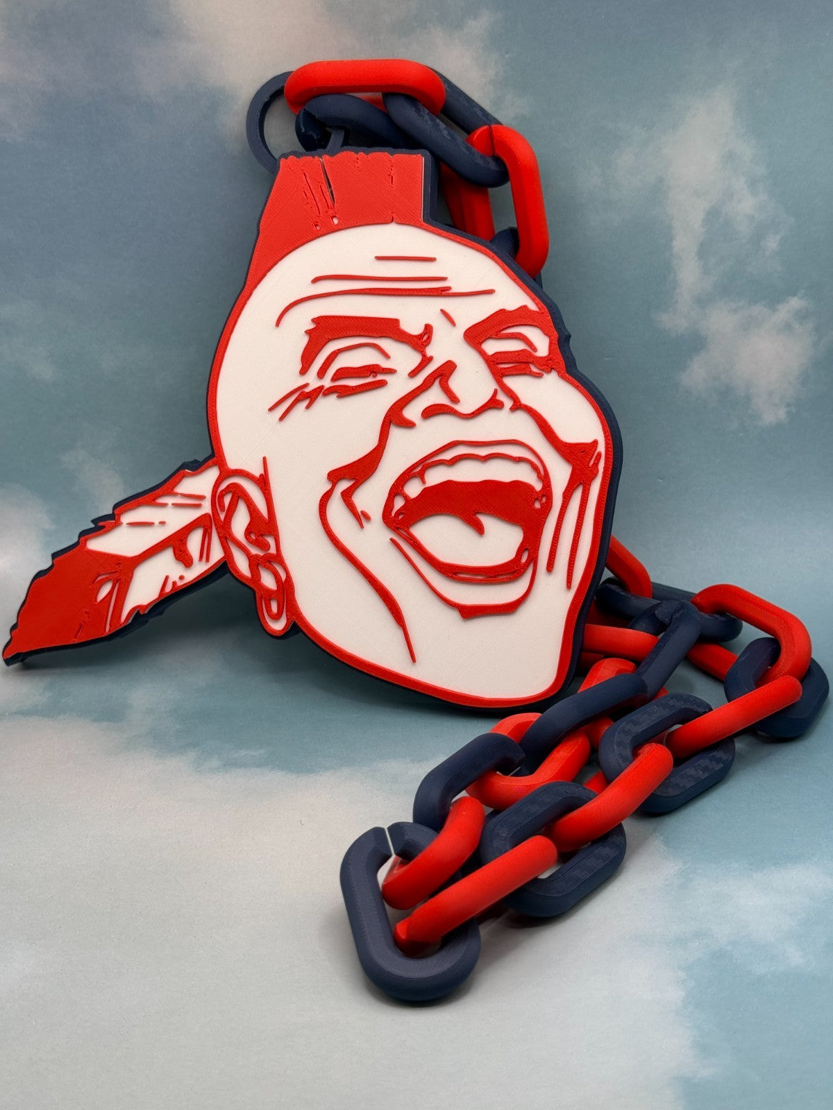 Atlanta Braves Logo Oversized Necklace Pendant Turnover Chain Handmade 3D Print