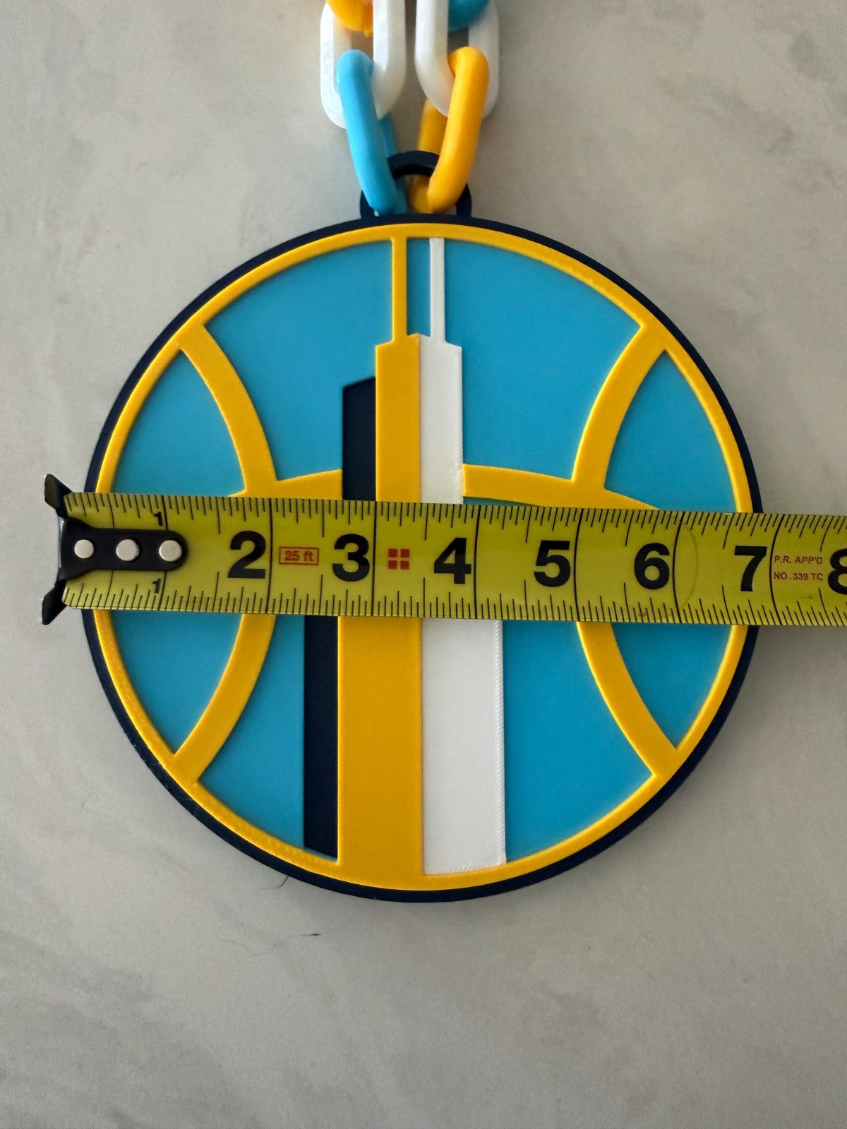 Chicago Sky Oversized Logo Necklace Hype Chain WNBA HandMade 3D Printed