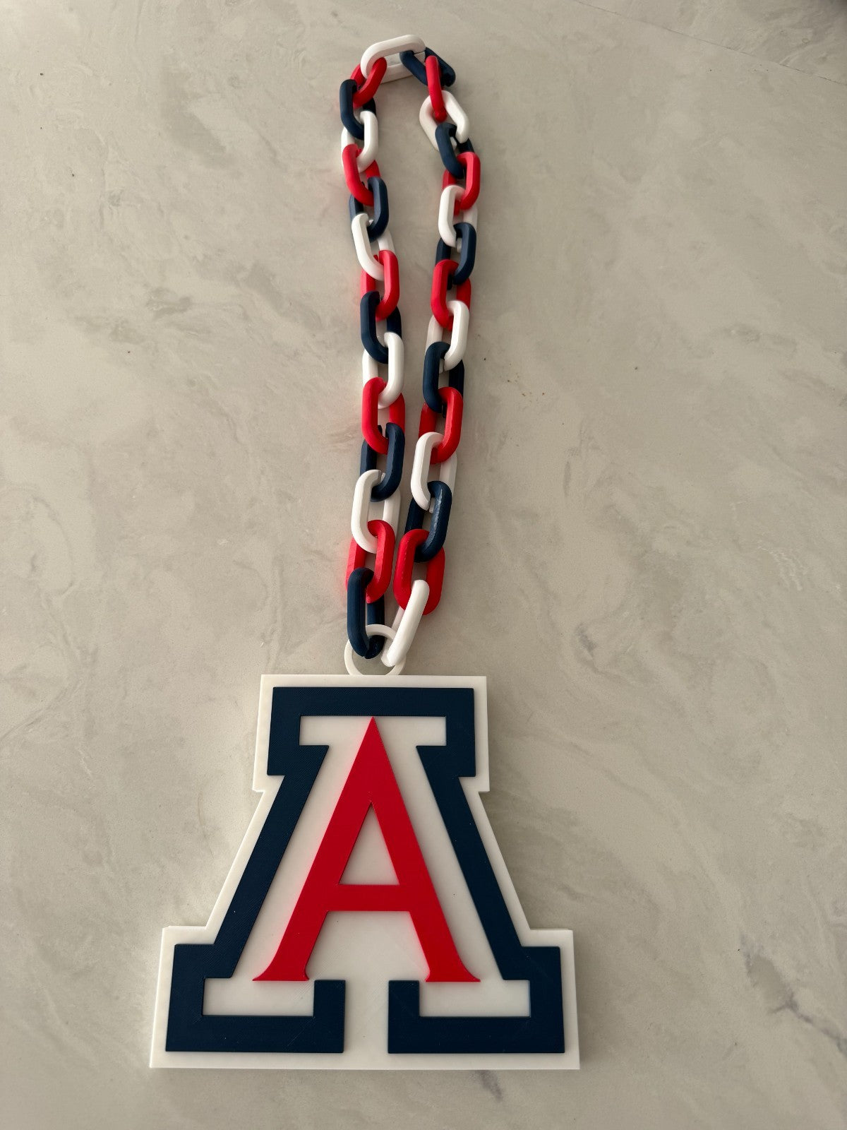 Arizona Wildcats Oversized Logo Necklace Turnover Chain HandMade 3D Printed