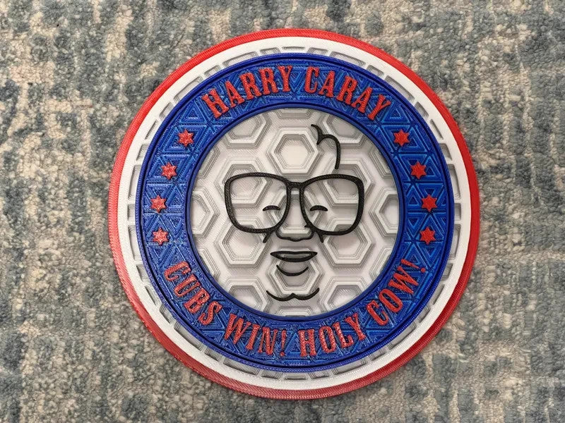 Harry Caray Chicago Cubs Wall Art Or Display 3D printed Dimensional Mosaic