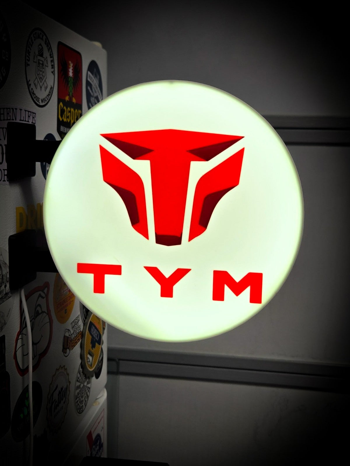 TYM Tractors 12 Inch Light Box LED Sign 3D Printed Wall Decor Man Cave Garage