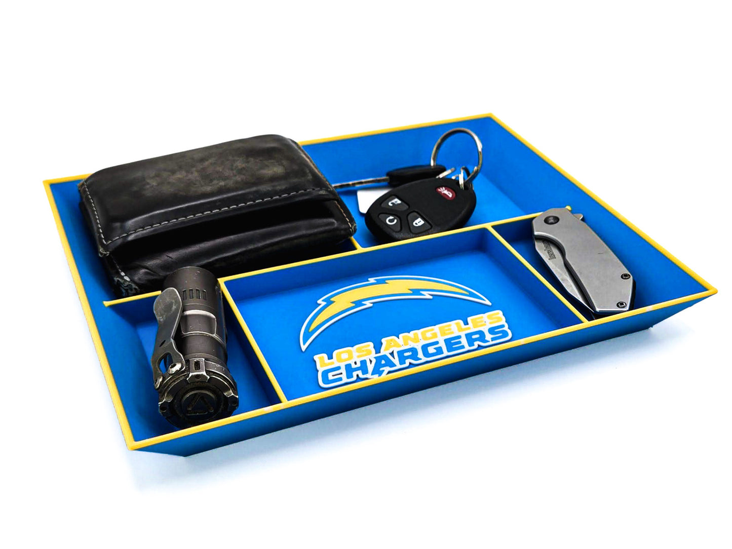 LA Chargers EDC Dump Tray 3D Printed Valet Desk Organizer Nightstand Catchall